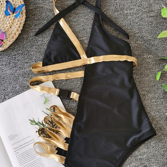 New Beautiful Black Gold Monokini. - Picture 14 of 14